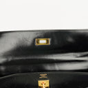 Hermes Kelly 35 Retourne Vintage Black Box Calf Gold Hardware,1987