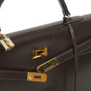 Hermès Kelly 35 Sellier In Brown Box Calf Leather And Gold Hardware