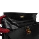 Hermes Kelly 35 Sellier Vintage Black Box Calf With Gold Hardware, 1977
