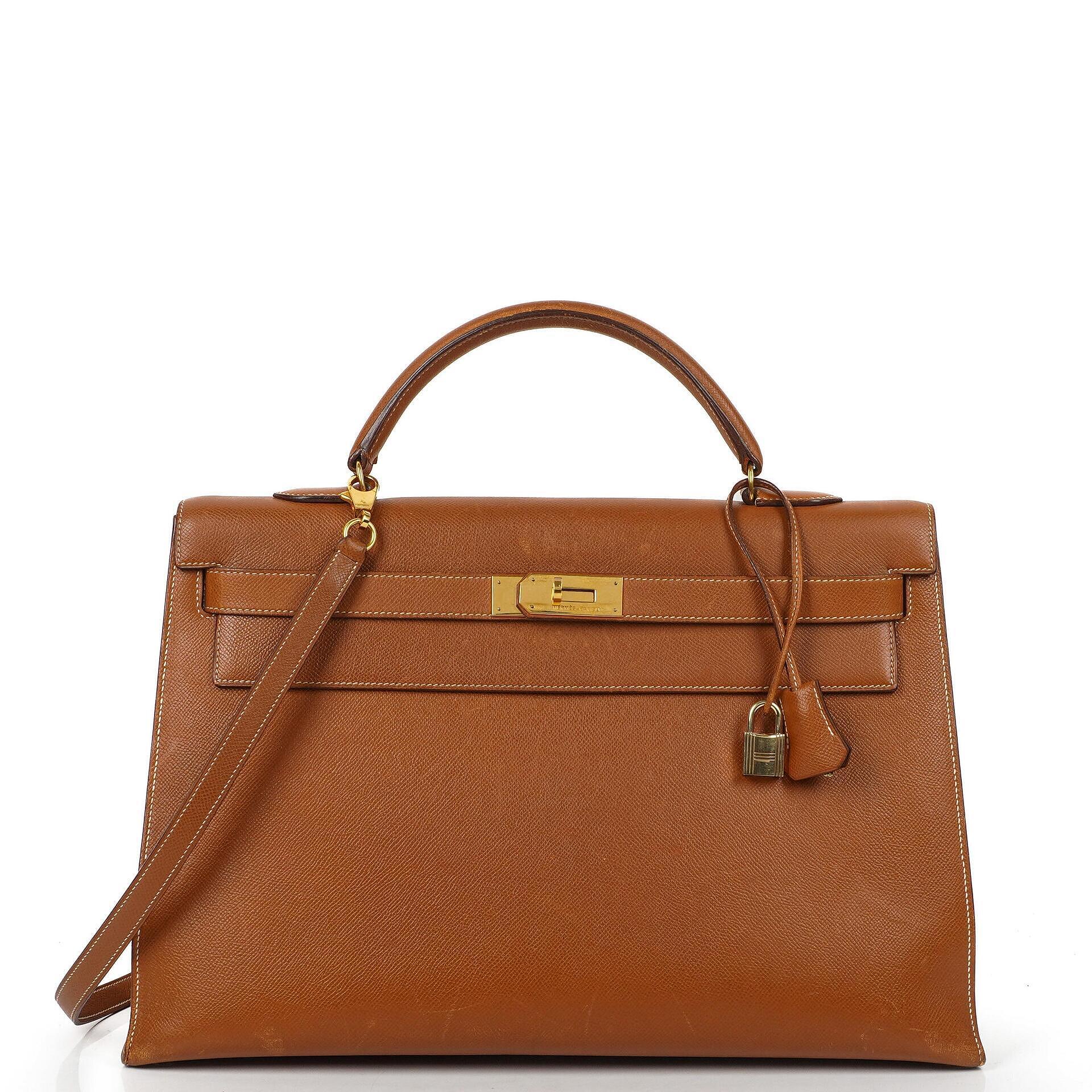 Hermes Kelly 40 Vintage Sellier Gold Courchevel With Gold Hardware