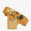 Hermes Kelly Beige Leather Gold Plated Watch