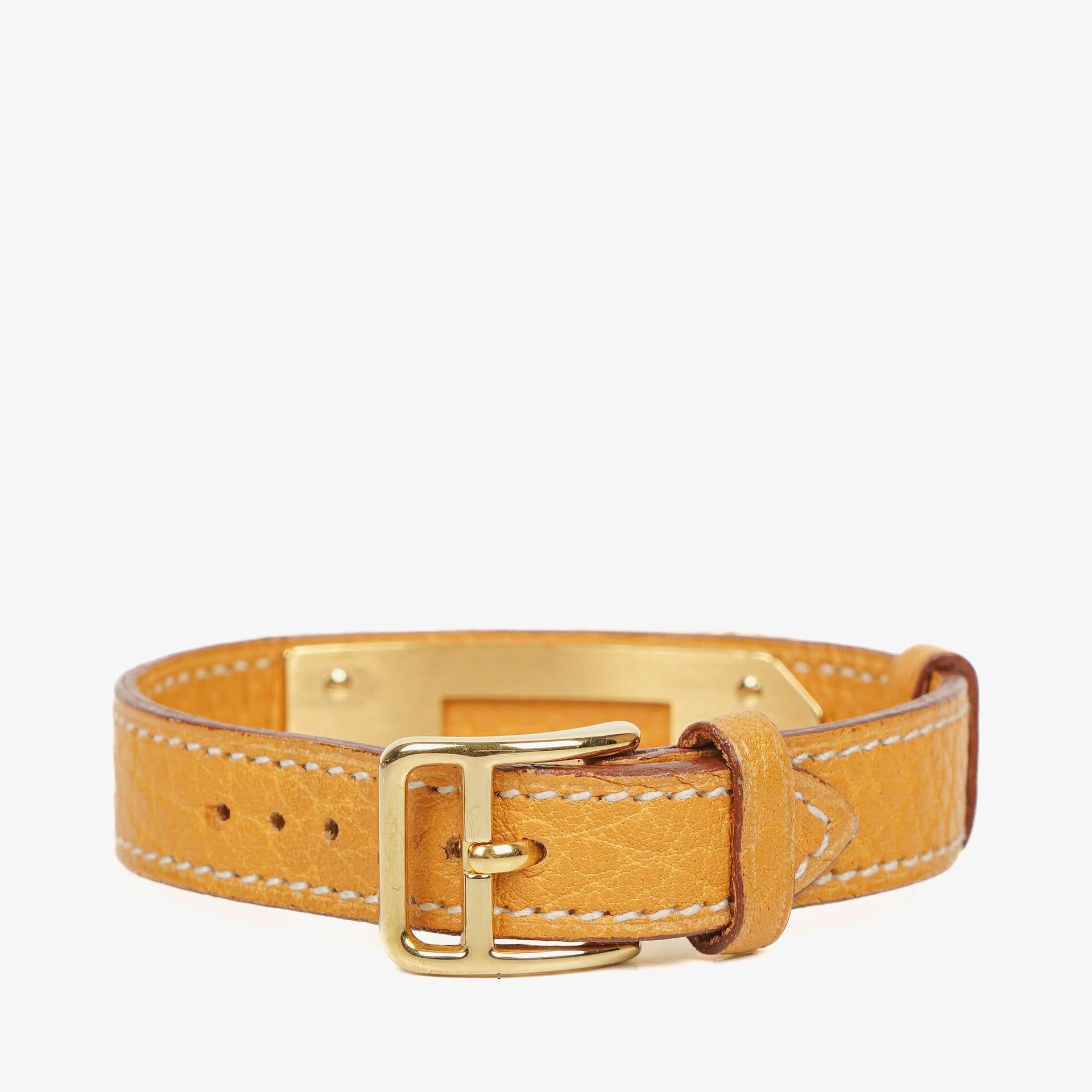 Hermes Kelly Beige Leather Gold Plated Watch