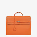 Hermes Kelly Depeche 38 Orange Epson Leather Bag