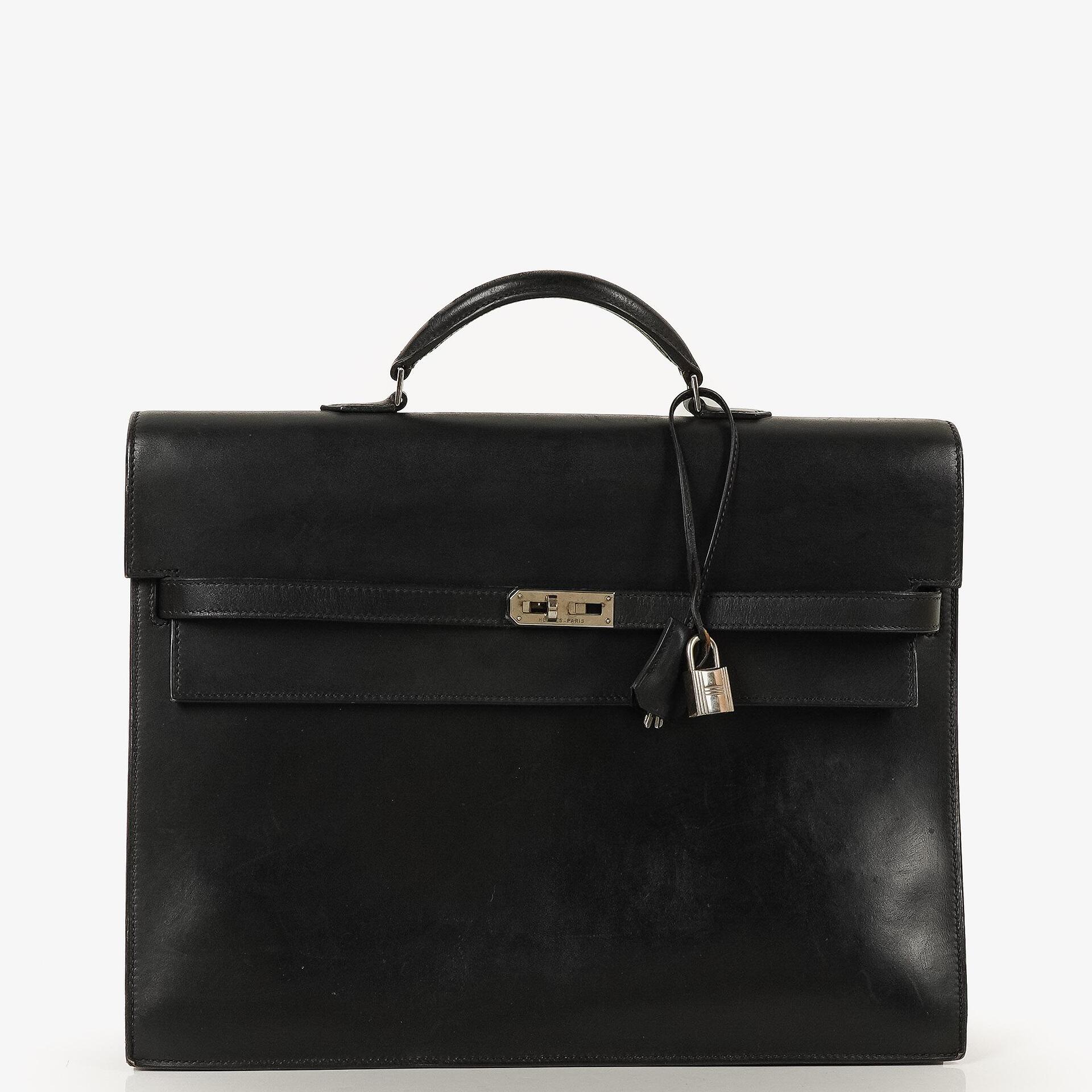 Hermes Kelly Depeches 37 Black Box With Palladium Hardware, 2003