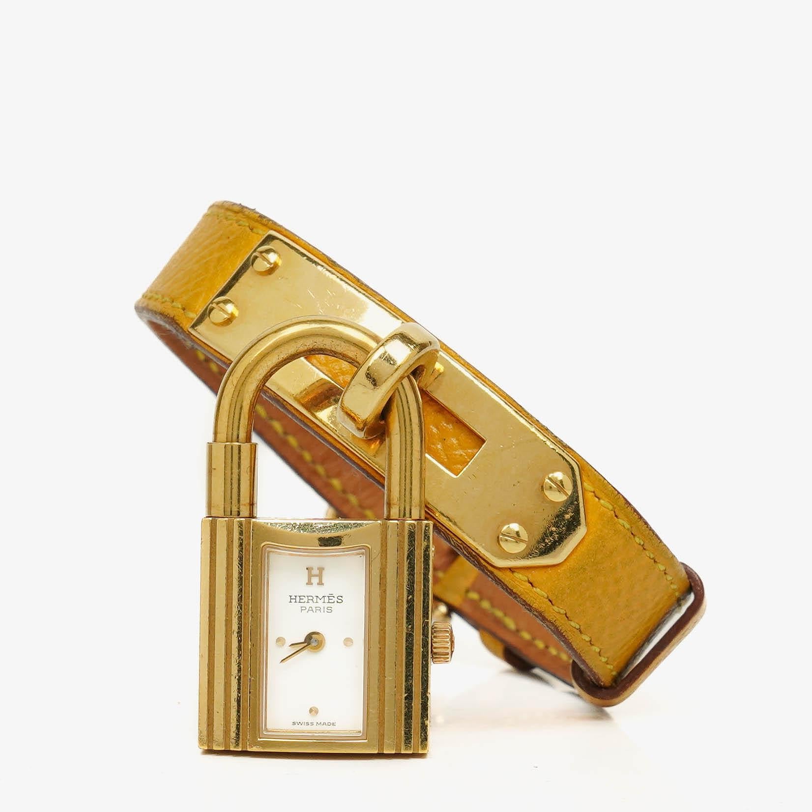 Hermes Kelly Leather Gold Plated Watch