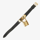 Hermes Kelly Noir Courchevel Leather Gold Plated Watch