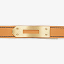Hermes Kelly Noir Courchevel Leather Gold Plated Watch