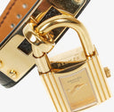 Hermes Kelly Noir Courchevel Leather Gold Plated Watch