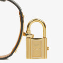 Hermes Kelly Noir Courchevel Leather Gold Plated Watch