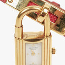 Hermes Kelly Rouge Courchevel Leather Gold Plated Watch