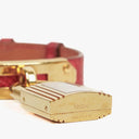 Hermes Kelly Rouge Courchevel Leather Gold Plated Watch