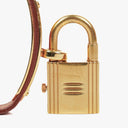 Hermes Kelly Rouge Courchevel Leather Gold Plated Watch
