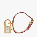 Hermes Kelly Rouge Courchevel Leather Gold Plated Watch