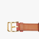 Hermes Kelly Rouge Courchevel Leather Gold Plated Watch