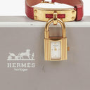 Hermes Kelly Rouge Courchevel Leather Gold Plated Watch