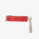 Hermes Kelly Rouge Courchevel Leather Silver-Tone Watch