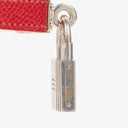 Hermes Kelly Rouge Courchevel Leather Silver-Tone Watch