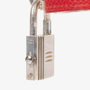Hermes Kelly Rouge Courchevel Leather Silver-Tone Watch