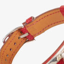 Hermes Kelly Rouge Courchevel Leather Silver-Tone Watch