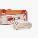 Hermes Kelly Rouge Courchevel Leather Silver-Tone Watch