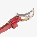 Hermes Kelly Rouge Courchevel Leather Silver-Tone Watch