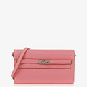Hermes Kelly To Go Wallet Epsom Rose Confetti With Palladium Hardware