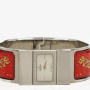 Hermes Loquet Bangle Red And Silver Quartz Watch L01.110
