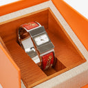 Hermes Loquet Bangle Red And Silver Quartz Watch L01.110