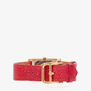Hermes Medor Red Courchevel Leather Gold Plated Watch With Pyramid Stud Case