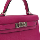 Hermes Mini Kelly Sellier Chevre Mysore Rose Pourpre Purple With Palladium Hardware