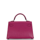 Hermes Mini Kelly Sellier Chevre Mysore Rose Pourpre Purple With Palladium Hardware