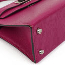 Hermes Mini Kelly Sellier Chevre Mysore Rose Pourpre Purple With Palladium Hardware
