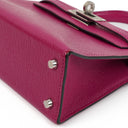 Hermes Mini Kelly Sellier Chevre Mysore Rose Pourpre Purple With Palladium Hardware