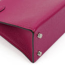Hermes Mini Kelly Sellier Chevre Mysore Rose Pourpre Purple With Palladium Hardware