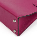 Hermes Mini Kelly Sellier Chevre Mysore Rose Pourpre Purple With Palladium Hardware