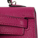 Hermes Mini Kelly Sellier Chevre Mysore Rose Pourpre Purple With Palladium Hardware