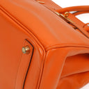 Hermes Orange Swift Leather HAC Birkin 32 With Gold Hardware