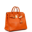 Hermes Orange Swift Leather HAC Birkin 32 With Gold Hardware