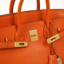 Hermes Orange Swift Leather HAC Birkin 32 With Gold Hardware