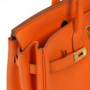 Hermes Orange Swift Leather HAC Birkin 32 With Gold Hardware