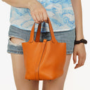 Hermès Picotin 18 PM Taurillon Clemence Orange Bucket Bag