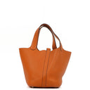 Hermès Picotin 18 PM Taurillon Clemence Orange Bucket Bag