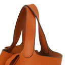 Hermès Picotin 18 PM Taurillon Clemence Orange Bucket Bag