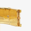 Hermes Red Equestrian Enamel and Gold Plated Loquet Bangle Quartz Watch L01.201