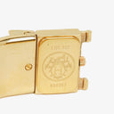 Hermes Red Equestrian Enamel and Gold Plated Loquet Bangle Quartz Watch L01.201