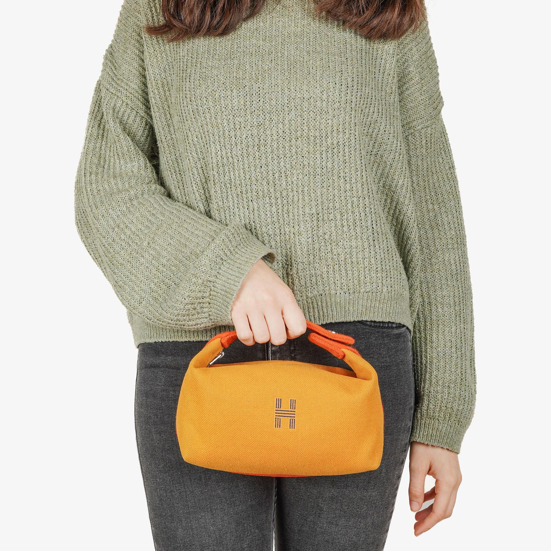 Hermes Small Bride-A-Brac Pouch Ochre Canvas
