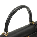 Hermès Vintage Kelly 35 Sellier Black Box Calf Gold Hardware