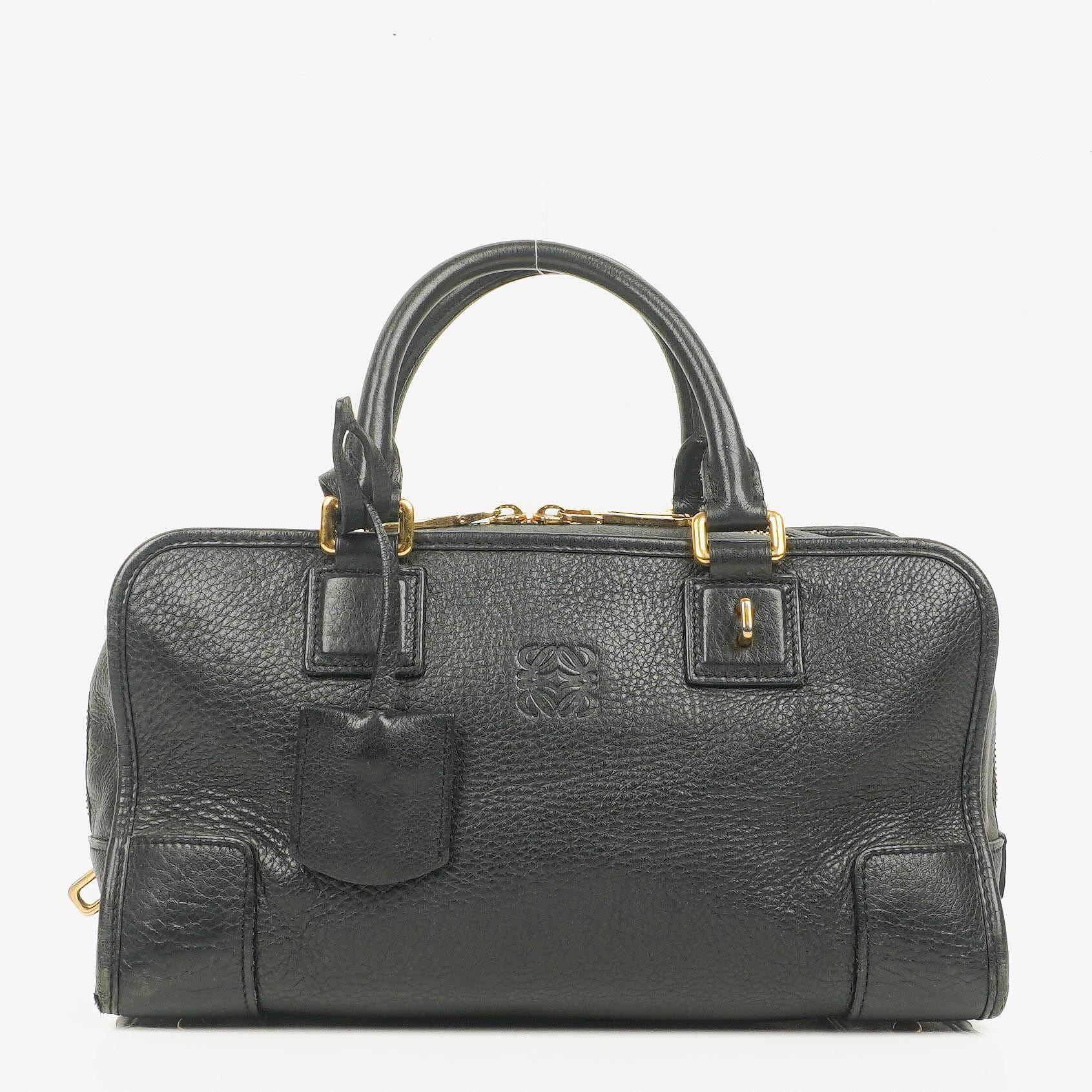 Loewe Amazona 28 Black Leather Handbag