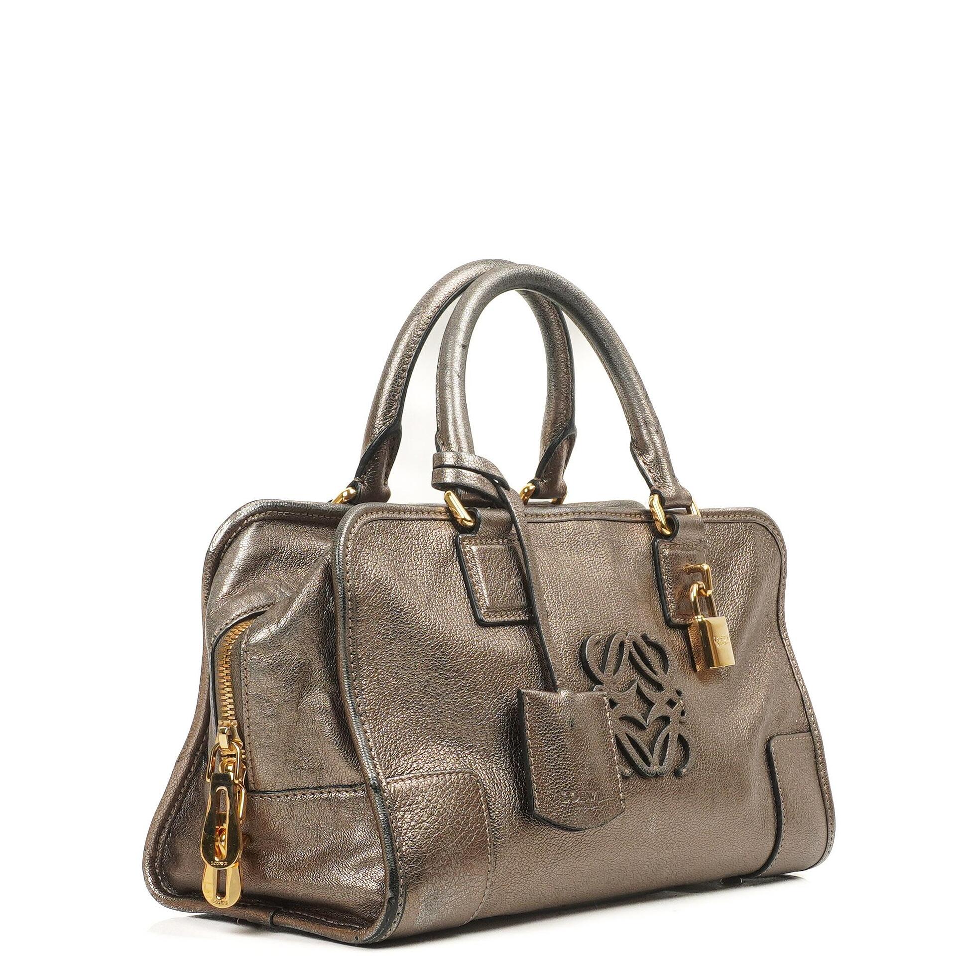 Loewe Amazona 28 Bronze Metallic Calfskin Handbag