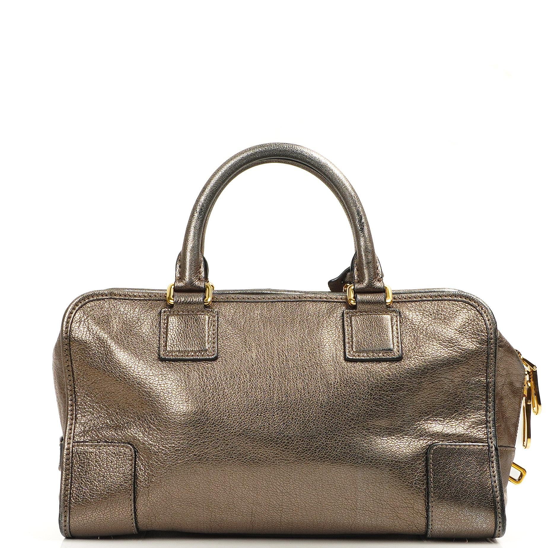 Loewe Amazona 28 Bronze Metallic Calfskin Handbag